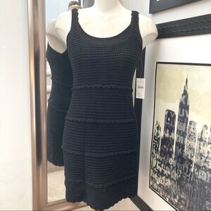 NWT Anthropology Ella Moss black knit/crochet dress